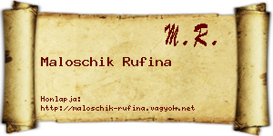 Maloschik Rufina névjegykártya